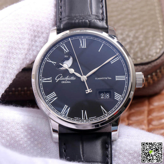 Glashutte Senator Excellence Large Calendar Moon Phase 1-36-04 V9 Factory Blue Dial