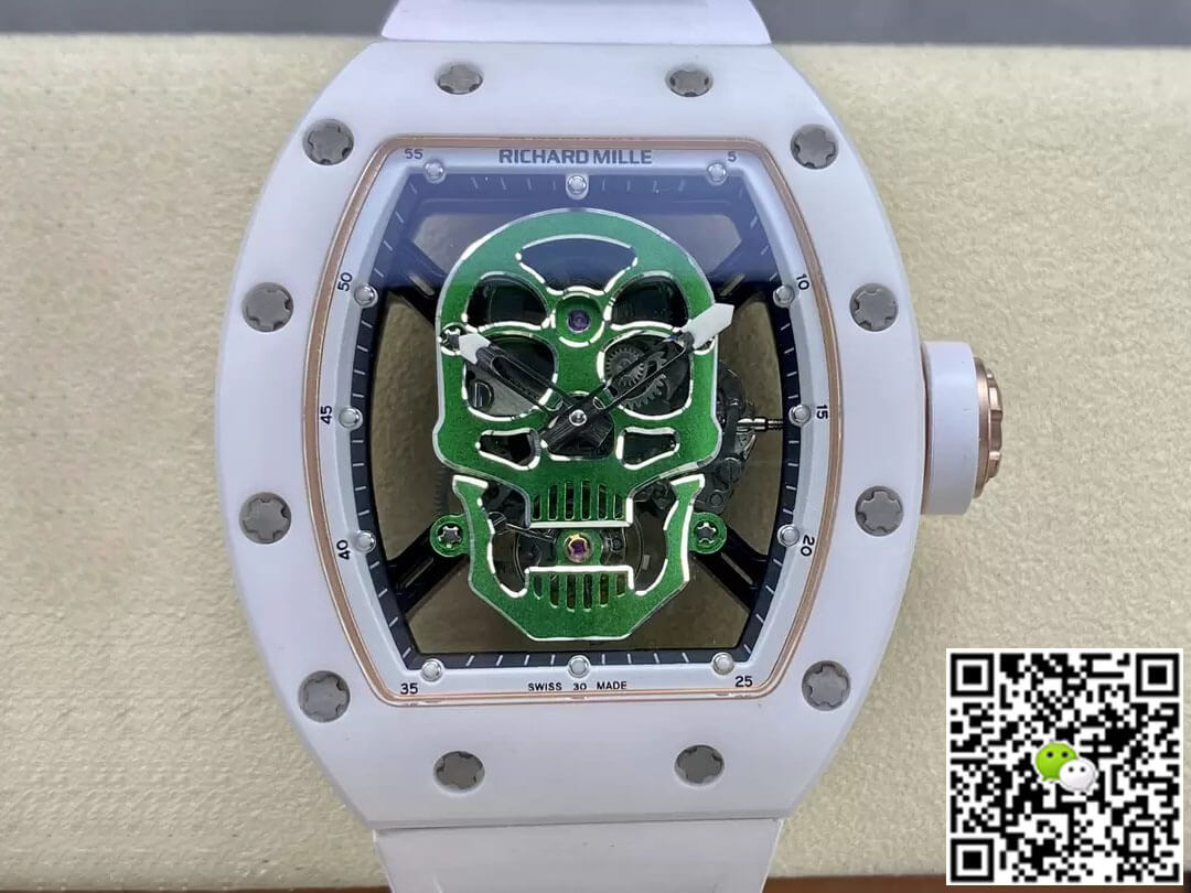 Richard Mille RM52-01 YS Factory Green Skull Tourbillon Dial