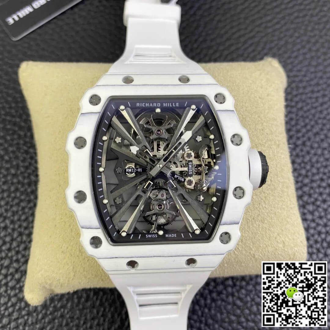 Richard Mille RM12-01 Tourbillon RM Factory White Rubber Strap
