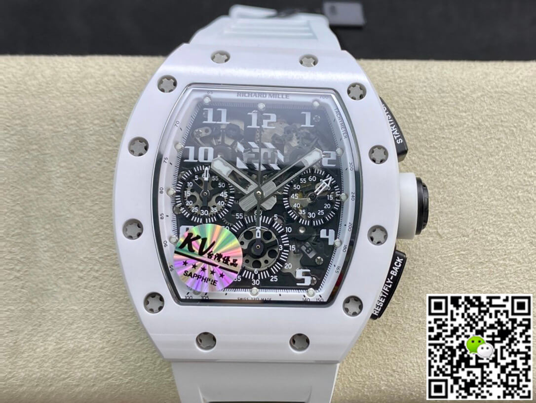 Richard Mille RM011-FM KV Factory White Ceramic Skeleton Dial