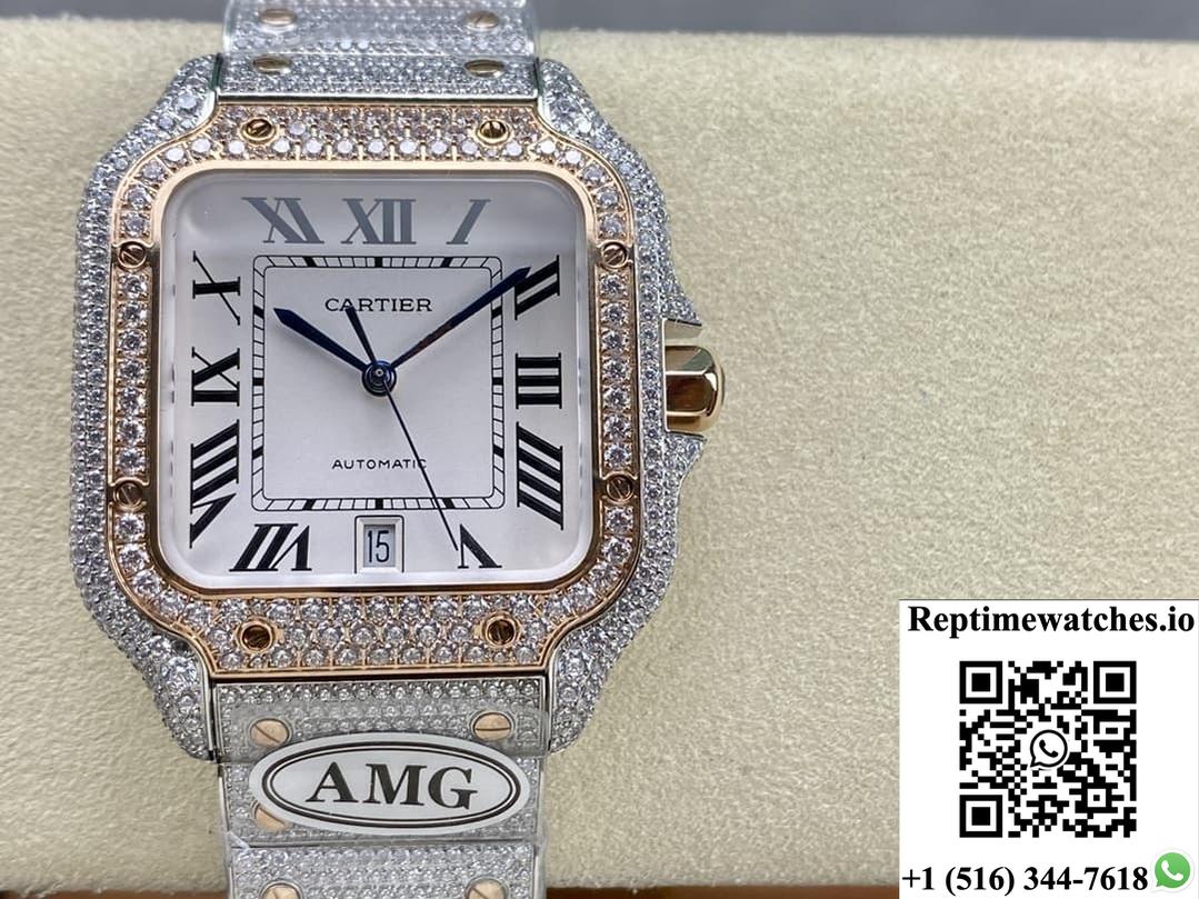 Cartier Santos W2SA0021 AMG factory date display