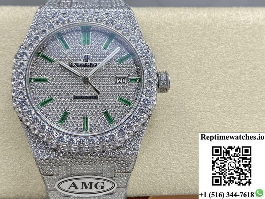 Audemars Piguet Royal Oak 15400ST.010 AMG Factory Diamond Hour Markers