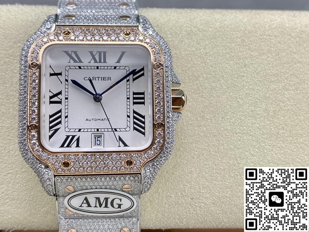 Cartier Santos W2SA0021 AMG factory date display