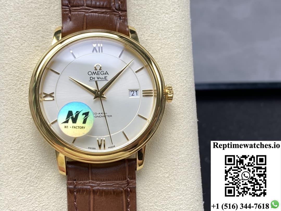 Omega De Ville 424.53.40.20.02.002 N1 factory crocodile leather strap