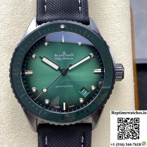 Blancpain Fifty Fathoms 5000-0153-B52A Gf Factory Green Dial-Rep Time Watches