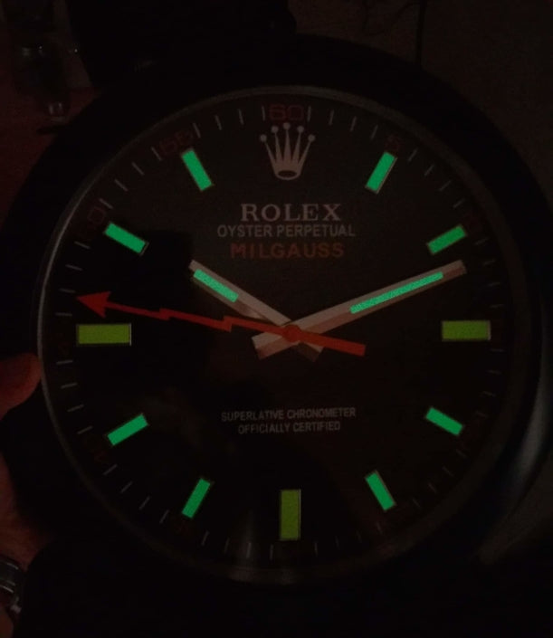 ROLEX MILGAUSS RL-41 DELUXE METAL WALL CLOCK 35 CM