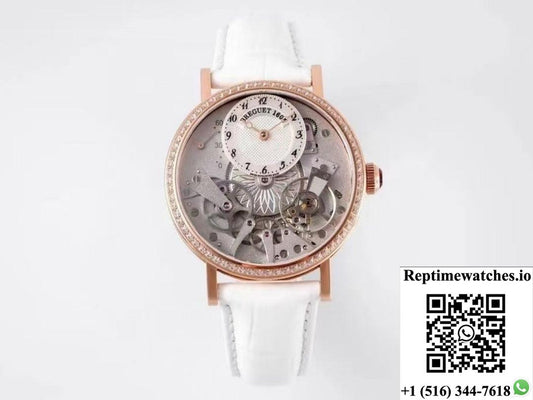 Breguet Heritage 7038BR-18-9V6-D00D ZF factory alligator leather strap