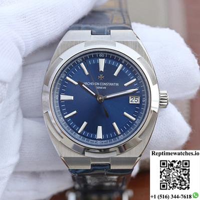 Vacheron Constantin Overseas 47040 Jj Factory Leather Strap Blue Dial-Rep Time Watches