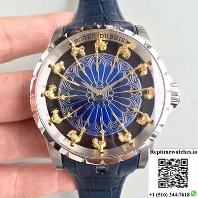 Roger Dubuis Excalibur Knights Of The Round Table Ii Rddbex0495 Blue Dial-Rep Time Watches