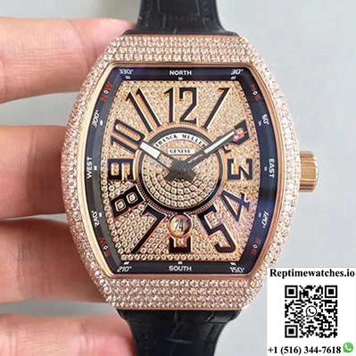Franck Muller 8880 Sc Dt Rose Gold Diamond Dial-Rep Time Watches