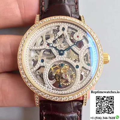 Piaget High-Grade Jewelry Tourbillon Hollow Dial-Rep Time Watches