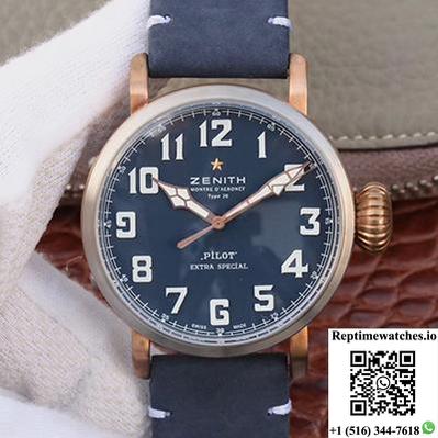 Zenith Pilot Type 20 Extra Special 29.2430.679.21.C753 Xf Factory Blue Dial-Rep Time Watches