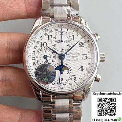 Longines Master Collection Moonphase Chronograph L2.673.4.78.6 Jf Factory White Dial-Rep Time Watches