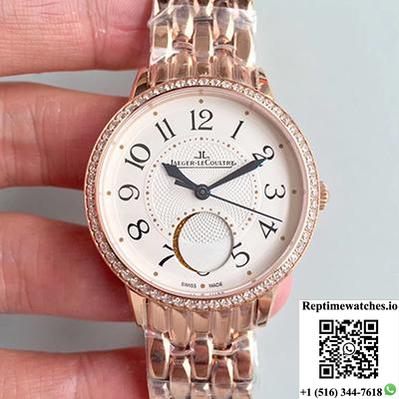 Jaeger-Lecoultre Rendez-Vous 3612420 Rose Gold Case White Dial-Rep Time Watches
