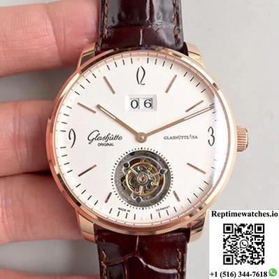 Glashutte Original Senator Excellence Tourbillon White Dial-Rep Time Watches