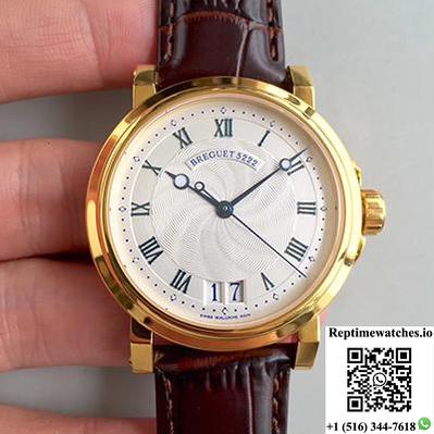 Breguet Marine Big Date 5817 5817Ba/12/9V8 Silver Dial Hg Factory-Rep Time Watches
