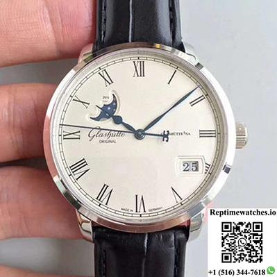 Glashutte Senator Panorama Date Moon Phase 100-04-32-12-04 Gf Factory White Dial-Rep Time Watches