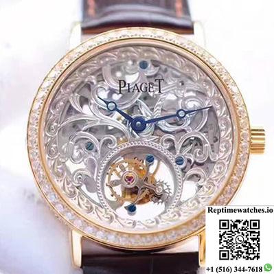 Piaget Tourbillon V6 Factory Carved Skeleton Dial-Rep Time Watches