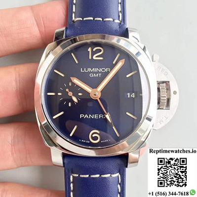 Panerai Luminor 1950 3 Days Gmt Acciaio Pam688 Vs Factory V2 Blue Dial-Rep Time Watches