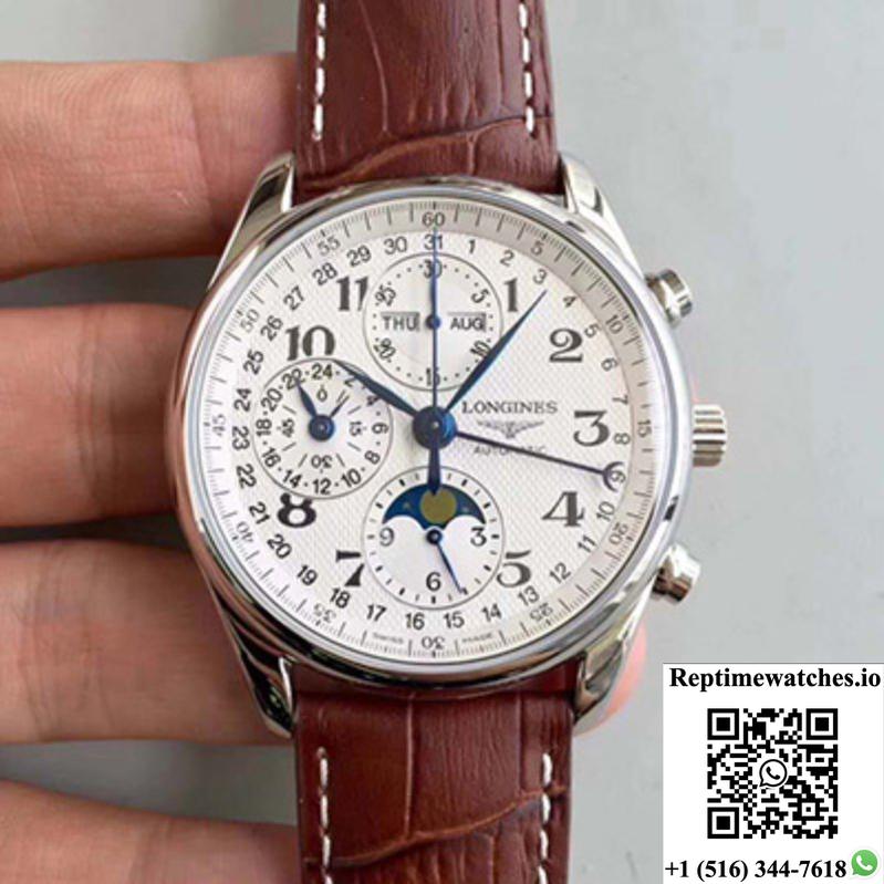 Longines Master Collection Moonphase Chronograph L2.673.4.78.3 Jf Factory White Dial-Rep Time Watches