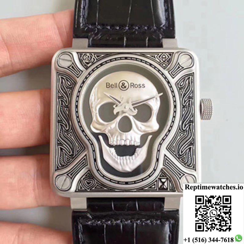 Bell & Ross Br 01 Burning Skull Black Dial-Rep Time Watches