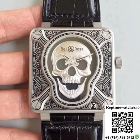 Bell & Ross Br 01 Burning Skull Black Dial-Rep Time Watches