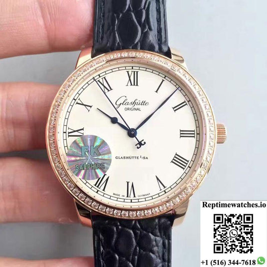 Glashutte Original Senator Excellence 1-39-52-01-01-04 V4 Fk Factory Rose Gold Case White Dial-Rep Time Watches