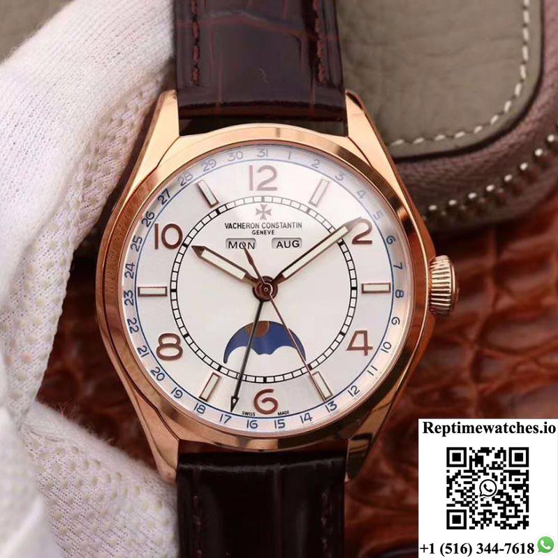 Vacheron Constantin&Nbsp;Fiftysix Day-Date 4000E/000R/B438 18K Rose Gold White Dial-Rep Time Watches