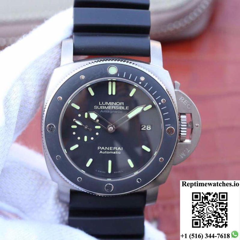 Panerai Luminor Submersible 1950 Amagnetic 3 Days Pam389 Vs Factory V2 Black Dial-Rep Time Watches