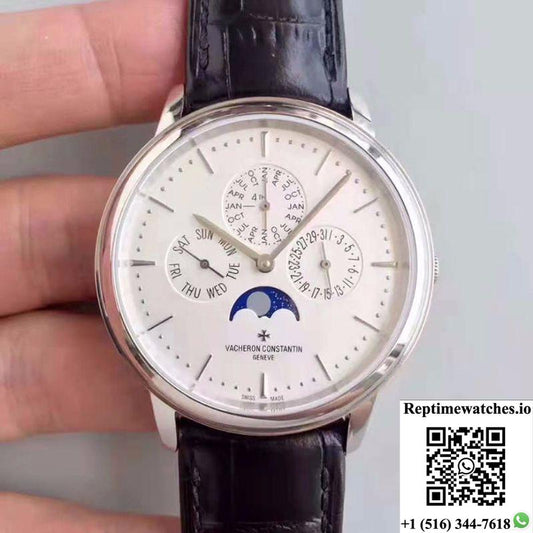 Vacheron Constantin Patrimony Perpetual Calendar 43175/000P-B190 White Dial-Rep Time Watches