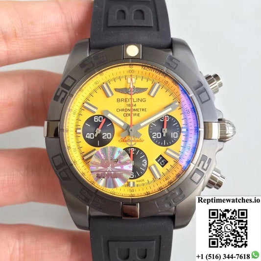 Breitling Chronomat 44 Blacksteel Mb0111C3/I531/262S/M20Dsa.2 Gf Factory Yellow Dial-Rep Time Watches