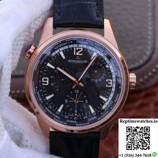 Jaeger-Lecoultre Polaris Geographic Rose Gold 904847J 42Mm Twa Factory Black Dial-Rep Time Watches