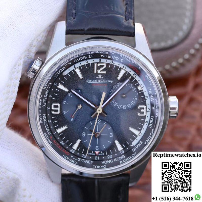 Jaeger-Lecoultre Polaris Geographic 904847J 42Mm Twa Factory Black Blue Textured Dial-Rep Time Watches