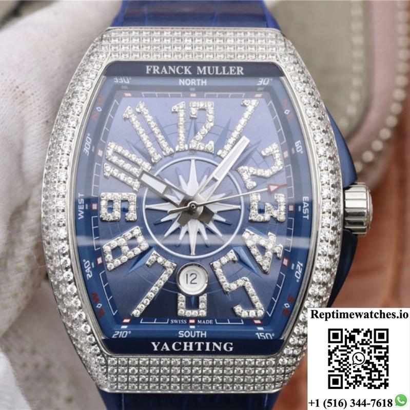 Franck Muller Vanguard V45.Sc.Dt.Ac.Bl Blue Dial-Rep Time Watches