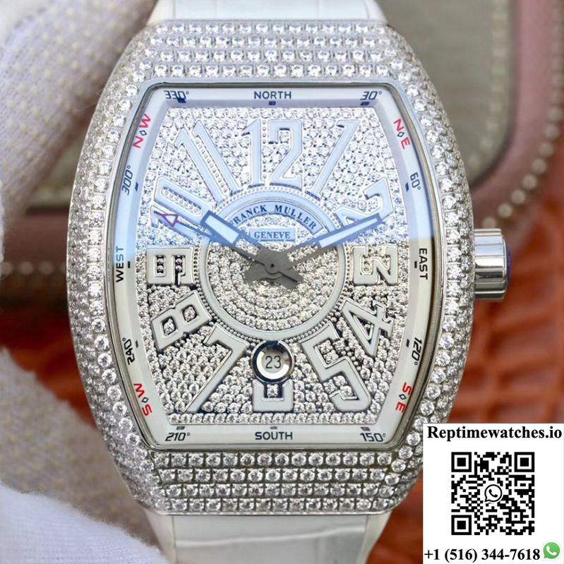 Franck Muller Vanguard V45.Sc.Dt.D.Nbr.Cd.5N.Nr Diamond Dial-Rep Time Watches