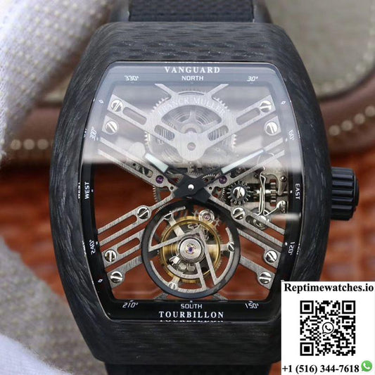 Franck Muller Vanguard Skeleton V45 T Sqt Tourbillon Skeleton Dial-Rep Time Watches