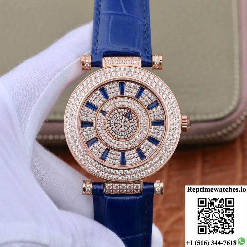 Franck Muller Double Mystery D 3R Cd 42 Rose Gold Diamond Dial-Rep Time Watches