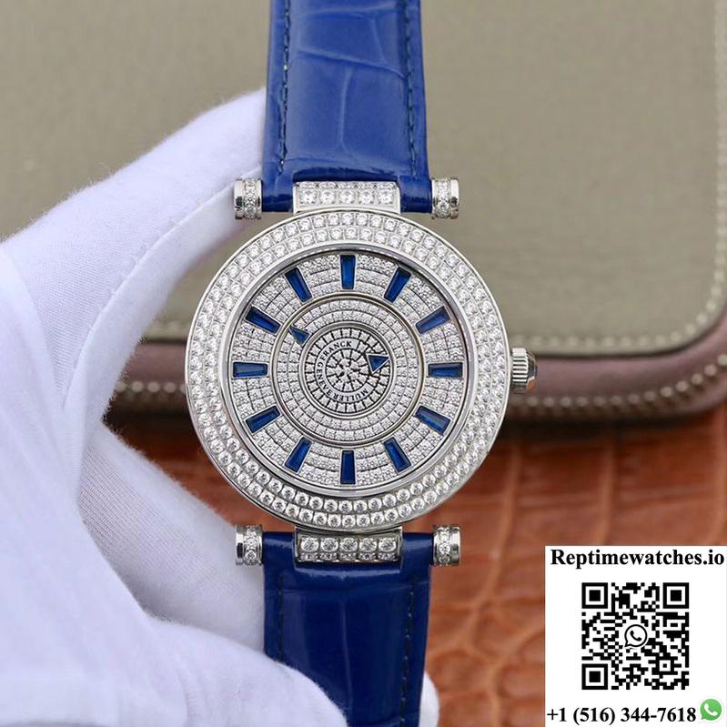 Franck Muller Double Mystery Dm42D2Rcd Gs Factory White Gold Diamond Dial-Rep Time Watches