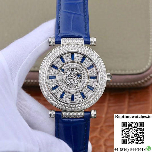 Franck Muller Double Mystery Dm42D2Rcd Gs Factory White Gold Diamond Dial-Rep Time Watches