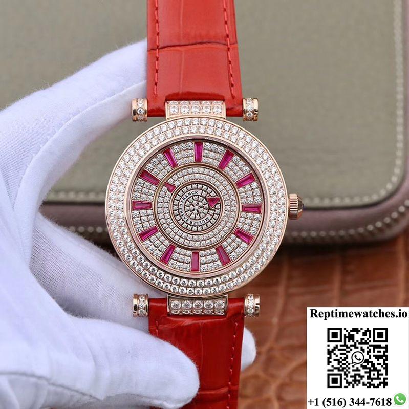 Franck Muller Double Mystery Dm42D2Rcd Gs Factory Rose Gold Diamond Dial-Rep Time Watches