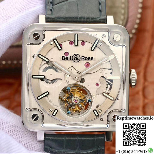 Bell Ross Br-X2 Tourbillon Stainless Steel Brushed Dial-Rep Time Watches