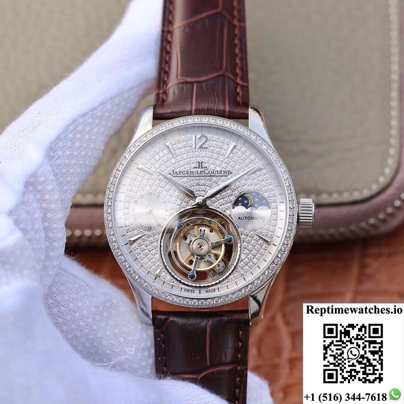 Jaeger-Lecoultre Master Complication Functions Tourbillon White Gold Diamonds Dial-Rep Time Watches