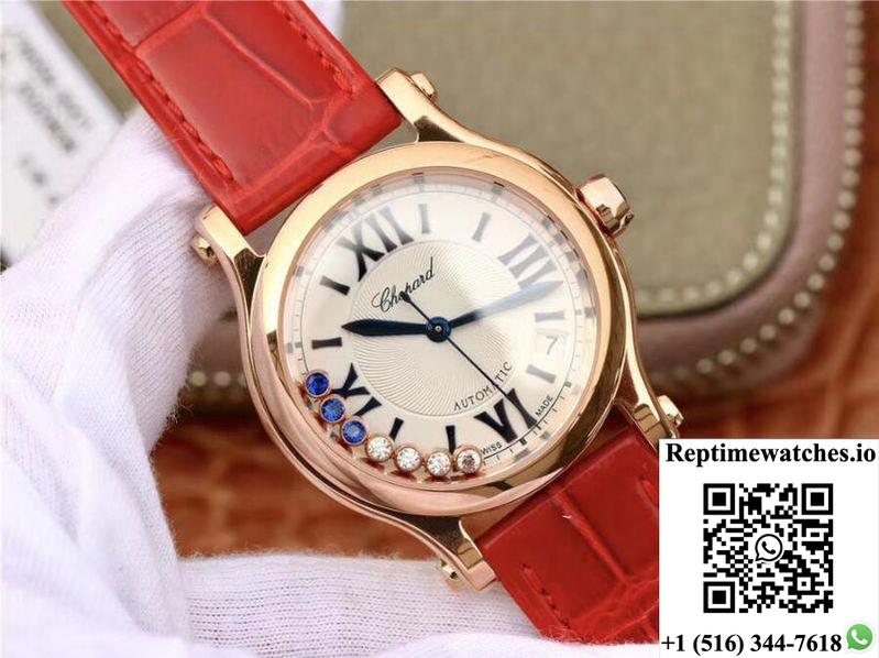 Chopard Happy Sport 36Mm Automatic Rose Gold Diamonds Yf Factory 274808-5001 Rad-Rep Time Watches