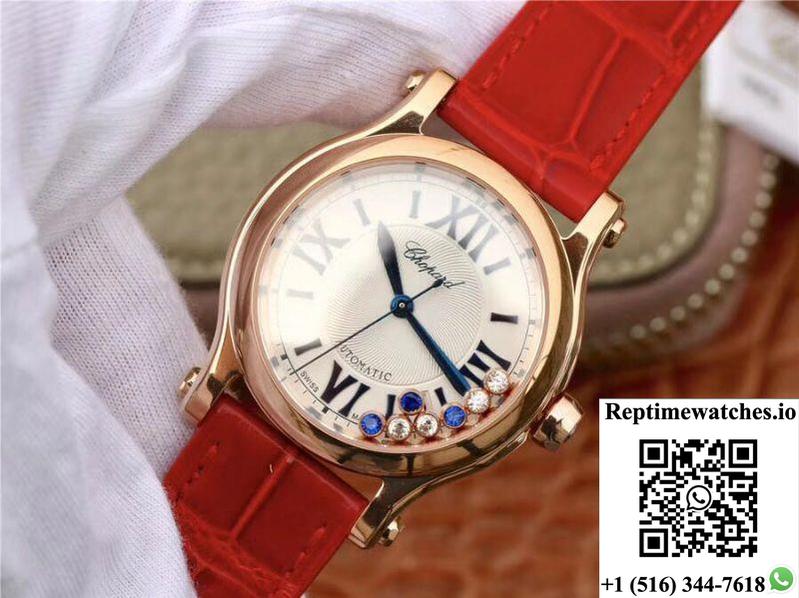 Chopard Happy Sport 36Mm Automatic Rose Gold Diamonds Yf Factory 274808-5001 Rad-Rep Time Watches