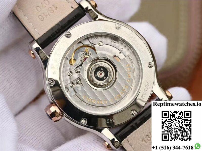 Chopard Happy Sport 36Mm Automatic Rose Gold Diamonds Yf Factory 274808-5001-Rep Time Watches