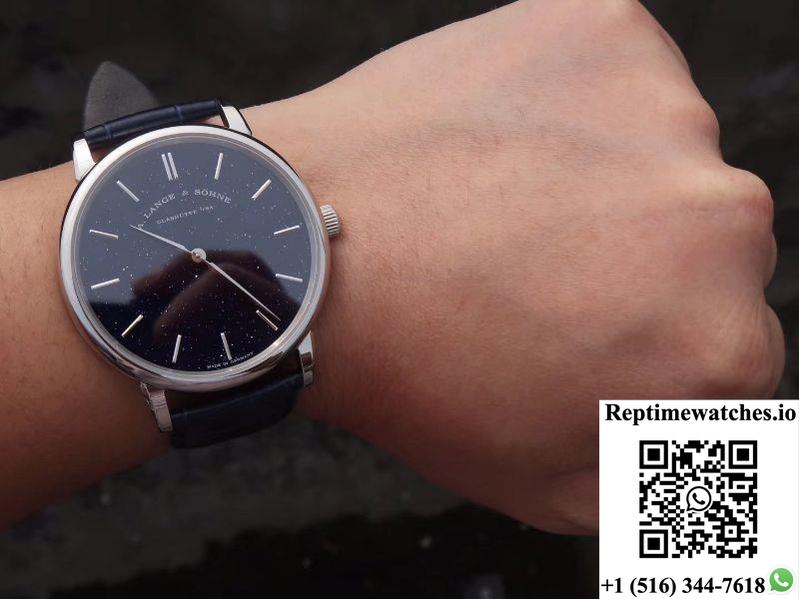 A. Lange &Amp; Sohne Saxonia Thin Gold-Flux-Coated Dial In Copper-Blue 205.086 Sv Factory-Rep Time Watches