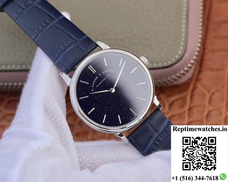 A. Lange &Amp; Sohne Saxonia Thin Gold-Flux-Coated Dial In Copper-Blue 205.086 Sv Factory-Rep Time Watches