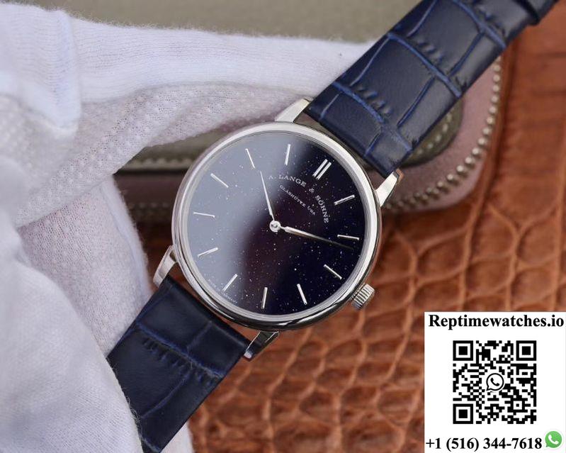 A. Lange &Amp; Sohne Saxonia Thin Gold-Flux-Coated Dial In Copper-Blue 205.086 Sv Factory-Rep Time Watches