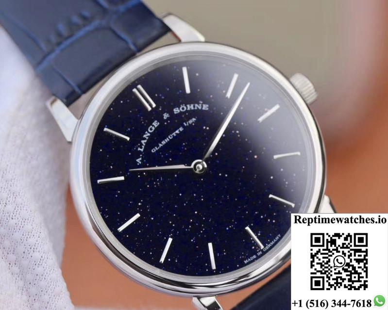 A. Lange &Amp; Sohne Saxonia Thin Gold-Flux-Coated Dial In Copper-Blue 205.086 Sv Factory-Rep Time Watches