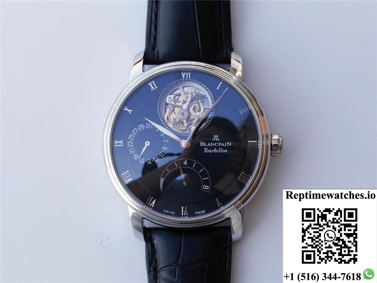 Jb Factory Blancpain Villeret Tourbillon 8 Jours 6025-1542-55B Black-Rep Time Watches